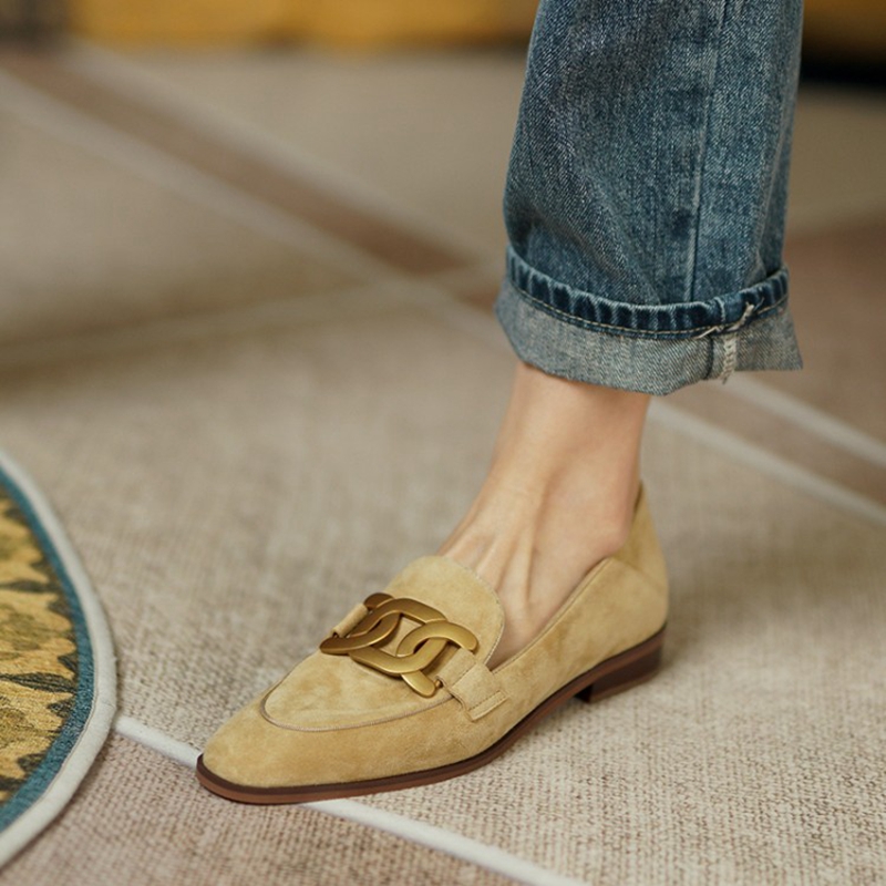 Women'S Shoes Popular - Suede Leather Women Loafers Spring/Autumn Low