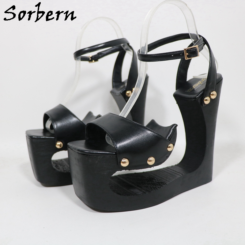 Wedge Heeled Sneaker - Sorbern Black Hollow Out Wedge Women