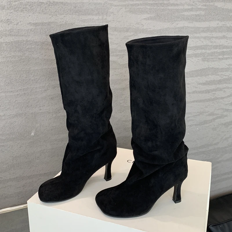 Eilyken Winter Street Style Ro - High Knee Heel Boots 评论和价格