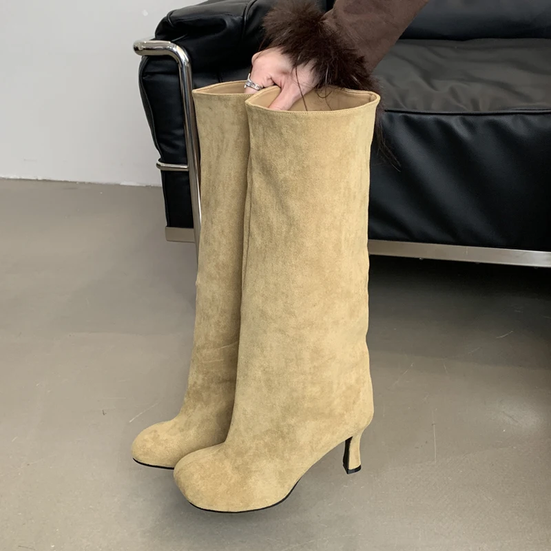 Eilyken Winter Street Style Ro - High Knee Heel Boots 评论和价格
