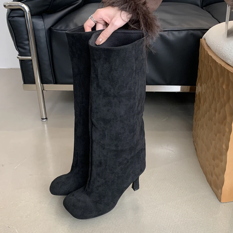 Eilyken Winter Street Style Ro - High Knee Heel Boots 评论和价格
