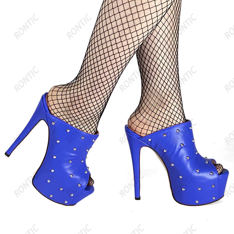 Rontic 2021 Handmade Women Mul - Women Shoes Waterproof 评论和价格