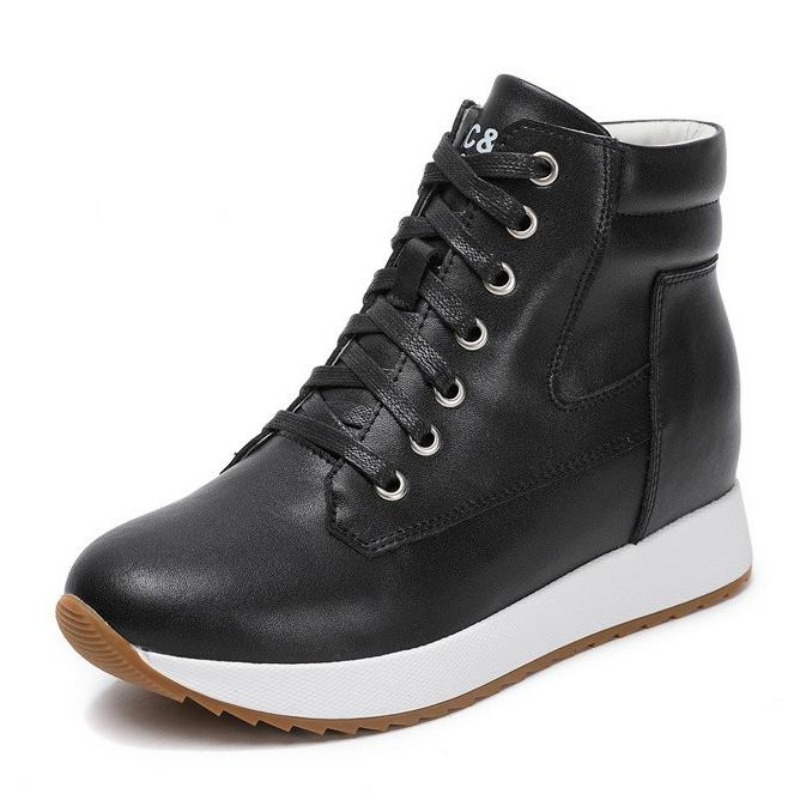 7CM Genuine Leather Women Ankl - Wedge Heeled Sneaker 评论和价格