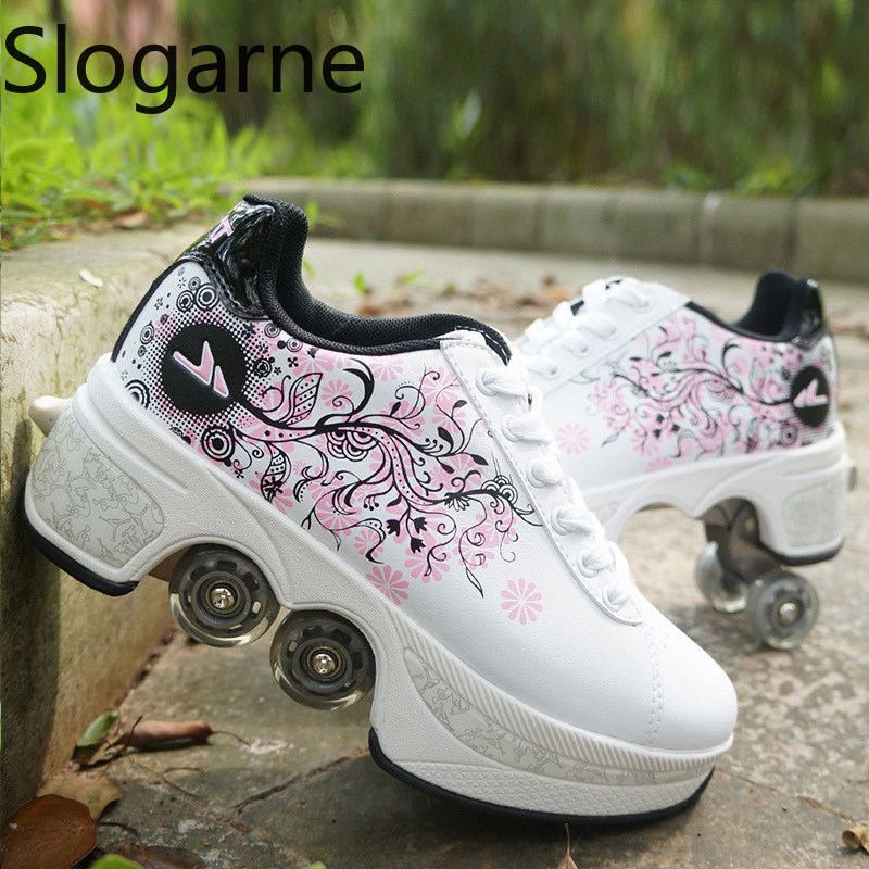 Women 4 Wheels Deformation Rol - Women Shoes Waterproof 评论和价格