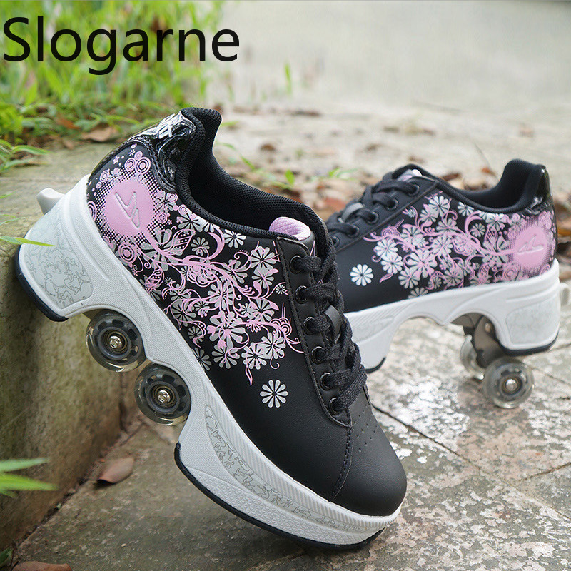 Women 4 Wheels Deformation Rol - Women Shoes Waterproof 评论和价格