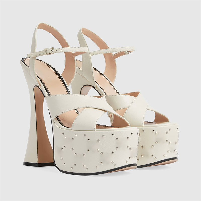 Fashionable White Black Buckle - Women Shoes Waterproof 评论和价格