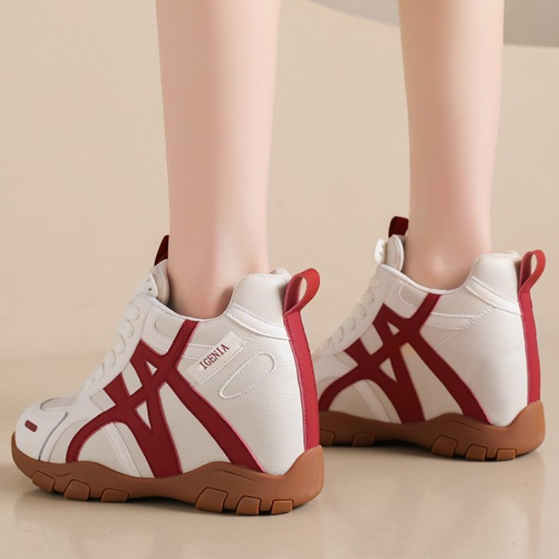 8cm Leather Microfiber Casual  - Wedge Heeled Sneaker 评论和价格