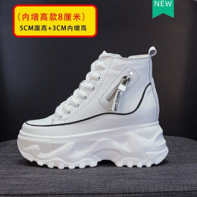 8cm Genuine Leather Women Fash - Women Shoes Waterproof 评论和价格
