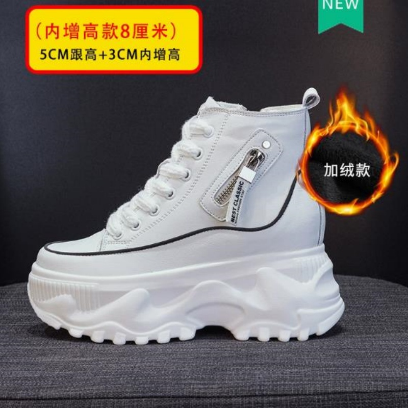 8cm Genuine Leather Women Fash - Women Shoes Waterproof 评论和价格